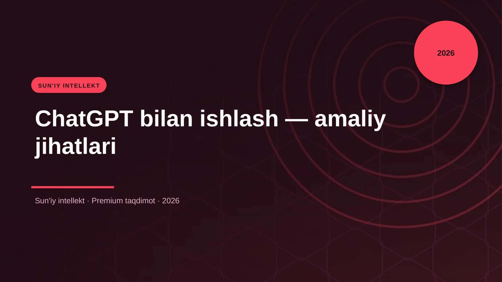 ChatGPT bilan ishlash — amaliy jihatlari