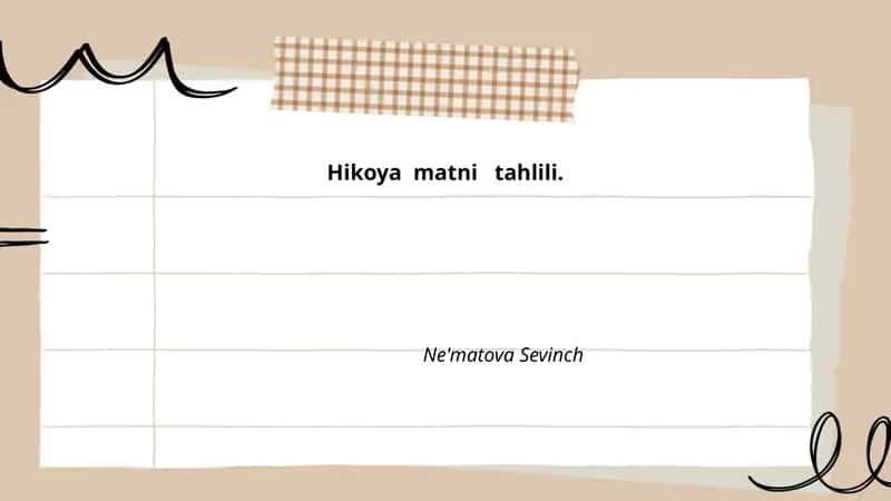 Hikoya matni tahlili