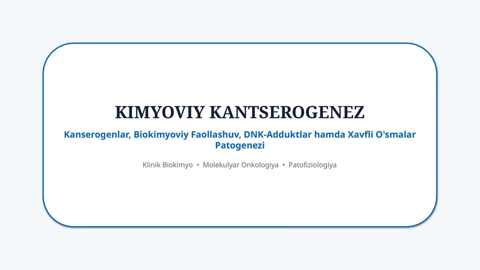 Kimyoviy kanserogenez — 15 slayd