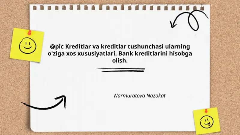 Kreditlar va kreditlar tushunchasi