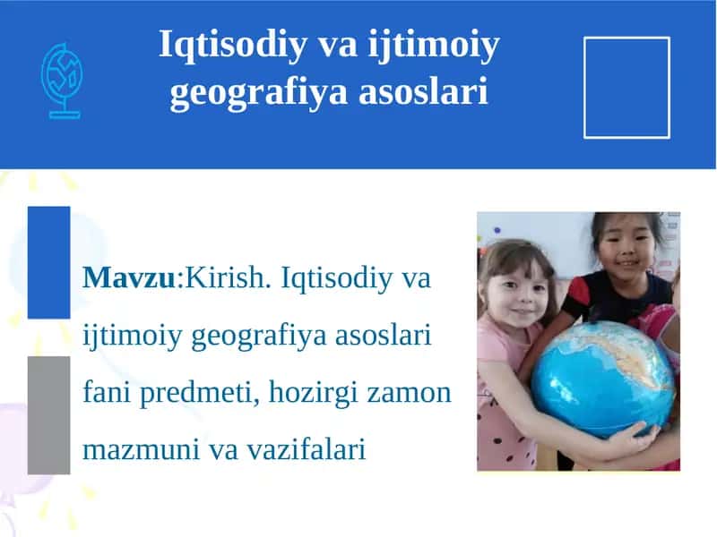 Iqtisodiy va ijtimoiy geografiya asoslari