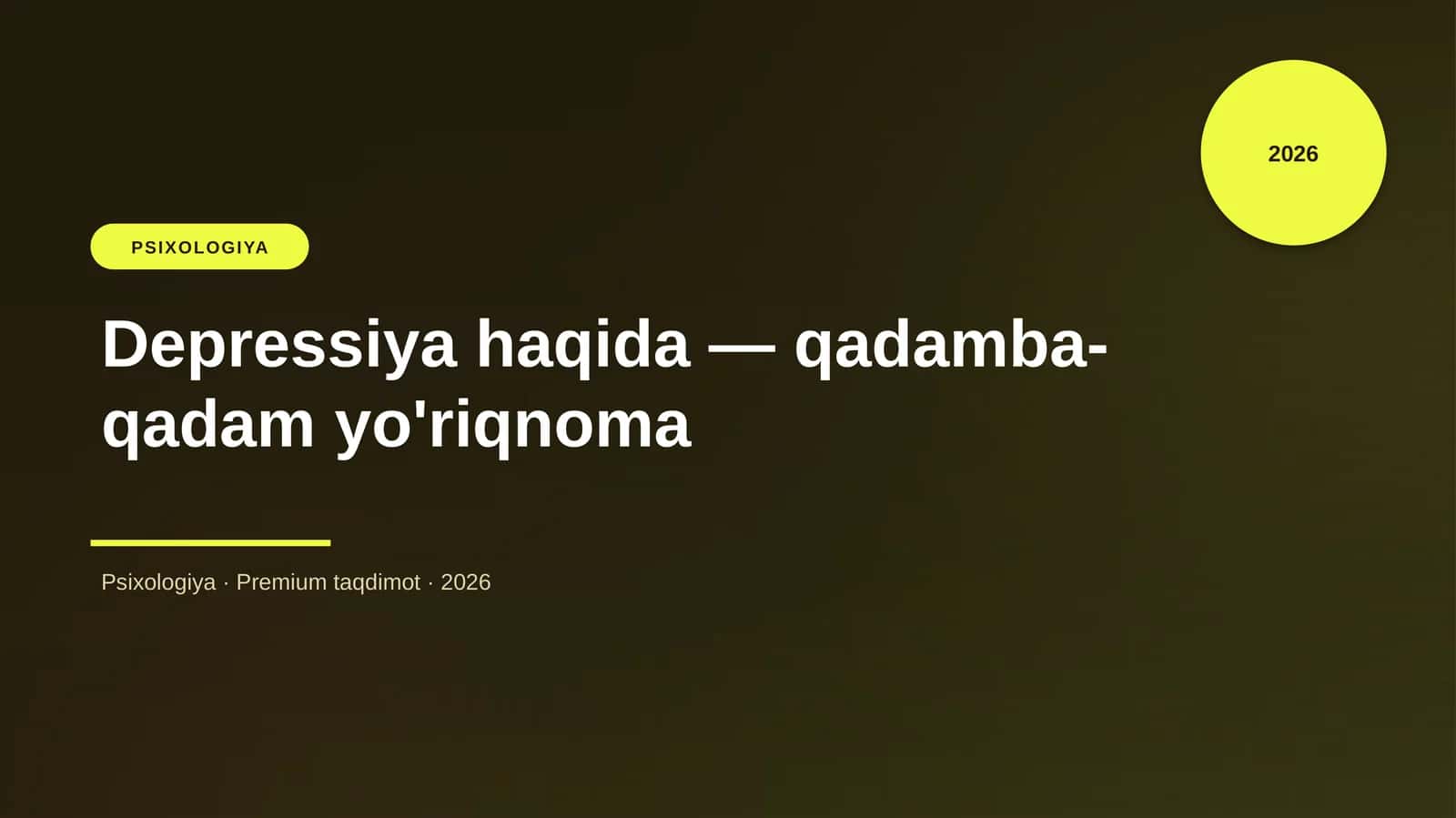 Depressiya haqida — qadamba-qadam yo'riqnoma