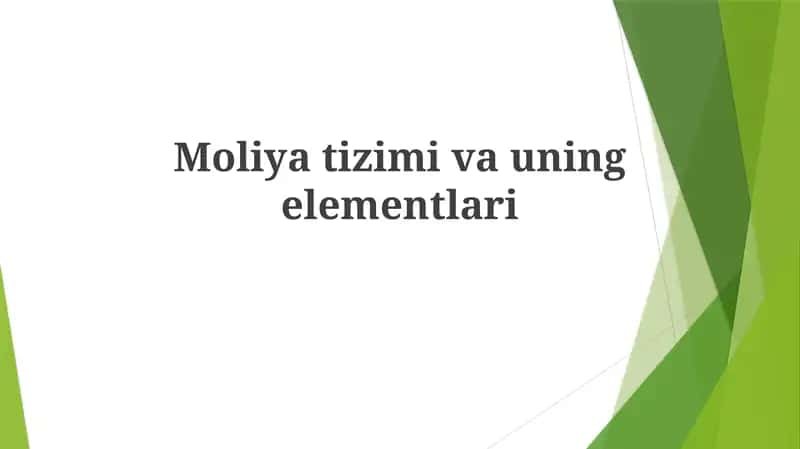 Moliyatizimivauningelementlari