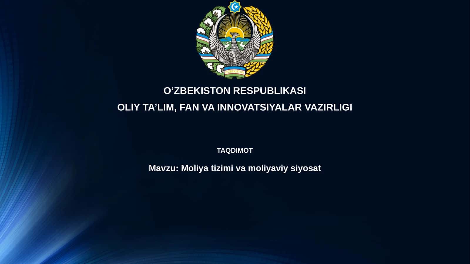 O'zbekiston Moliyaviy Tizimi