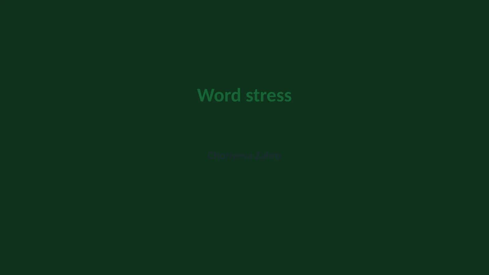 Word stress