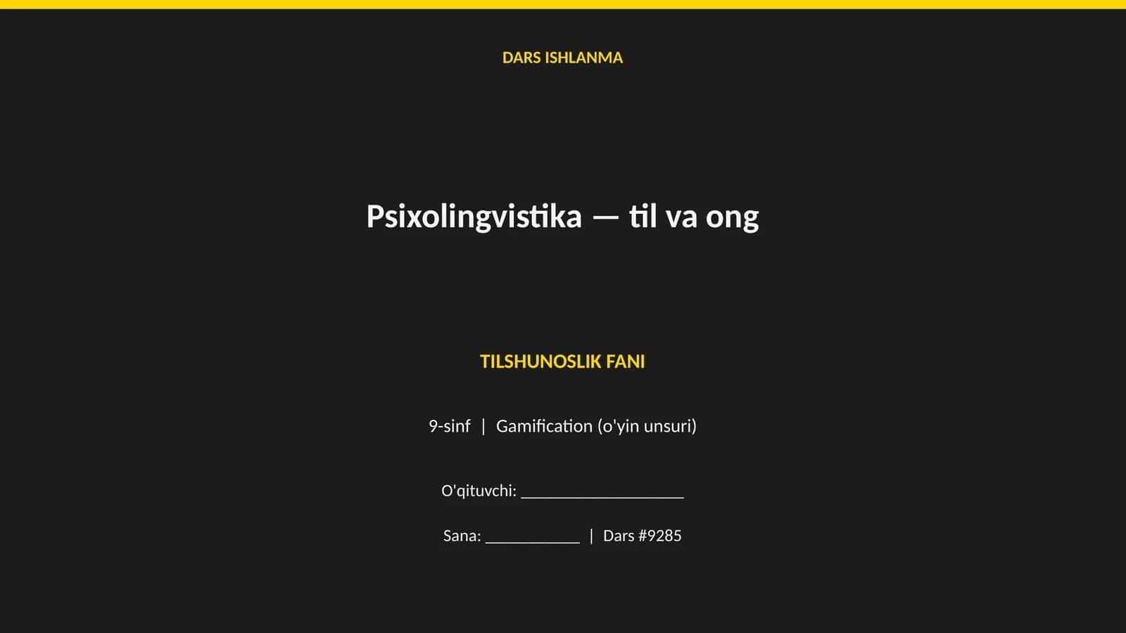 Psixolingvistika — til va ong