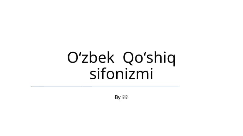 Oʻzbek Qoʻshiq sifonizmi