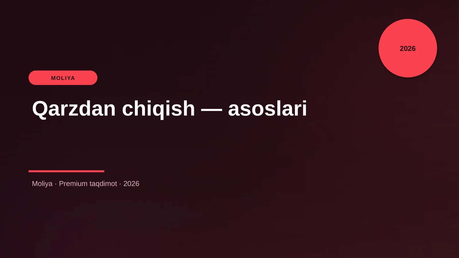 Qarzdan chiqish — asoslari