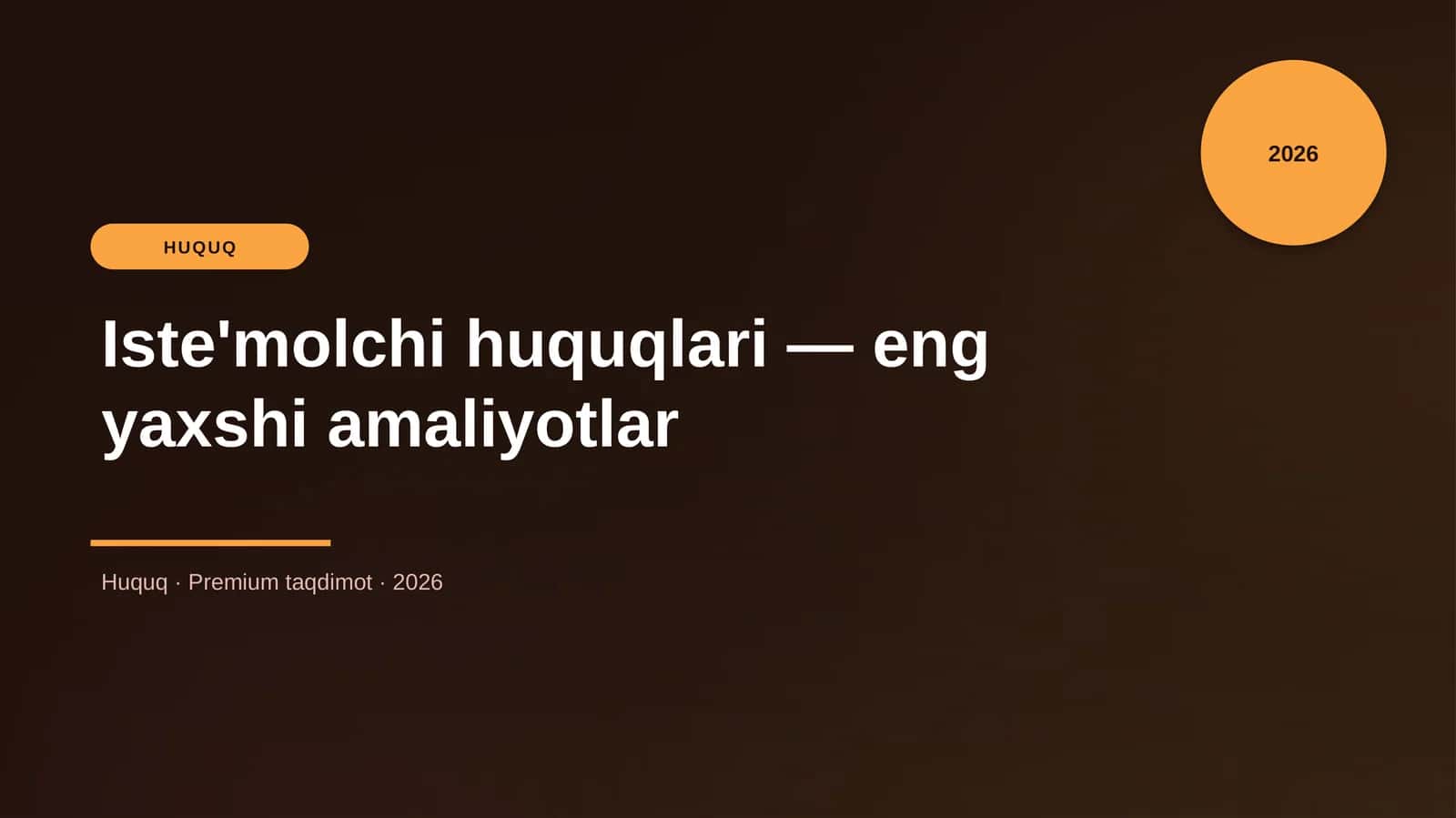 Iste'molchi huquqlari — eng yaxshi amaliyotlar