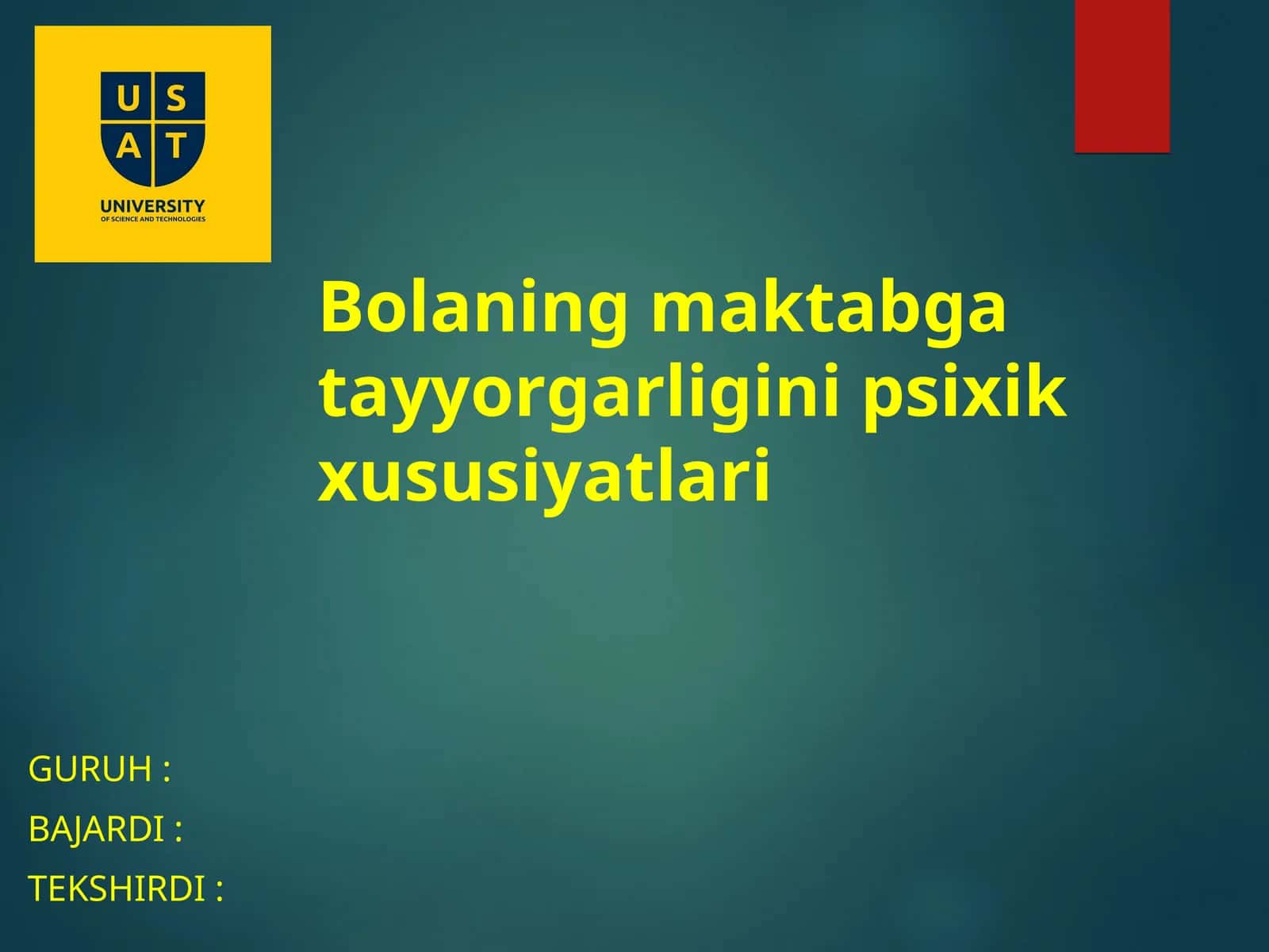 Bolaning maktabga tayyorgarligini psixik xususiyatlari