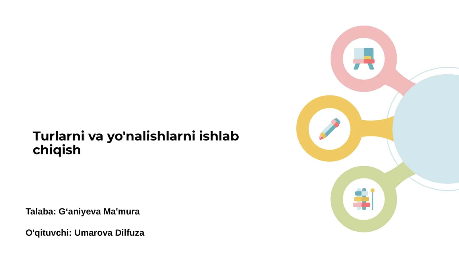 Turlarni va yo'nalishlarni ishlab chiqish