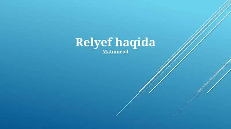 Relyef haqida