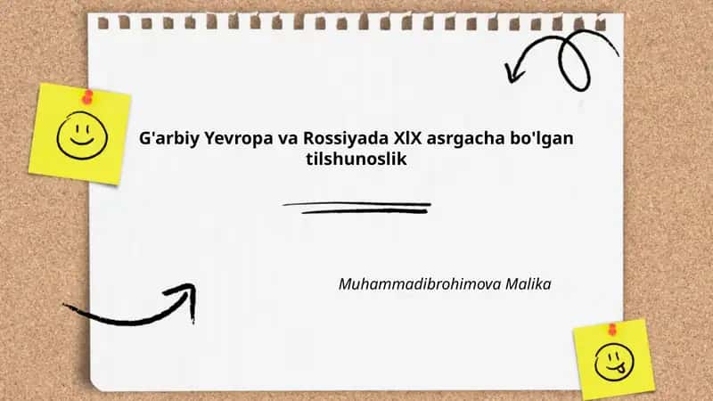 G'arbiy Yevropa va Rossiyada XlX asrgacha bo'lgan tilshunoslik