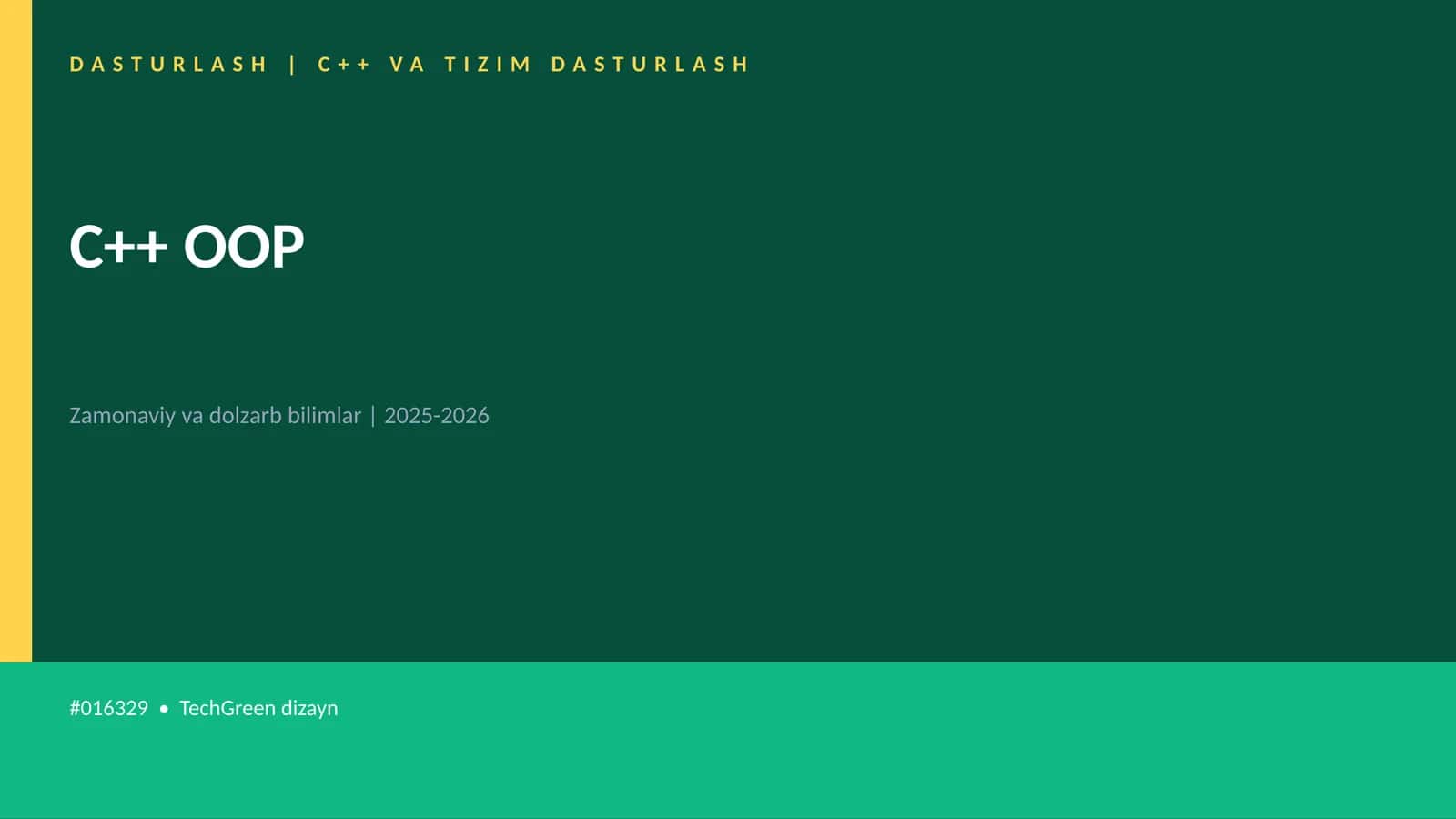 C++ VA TIZIM DASTURLASH