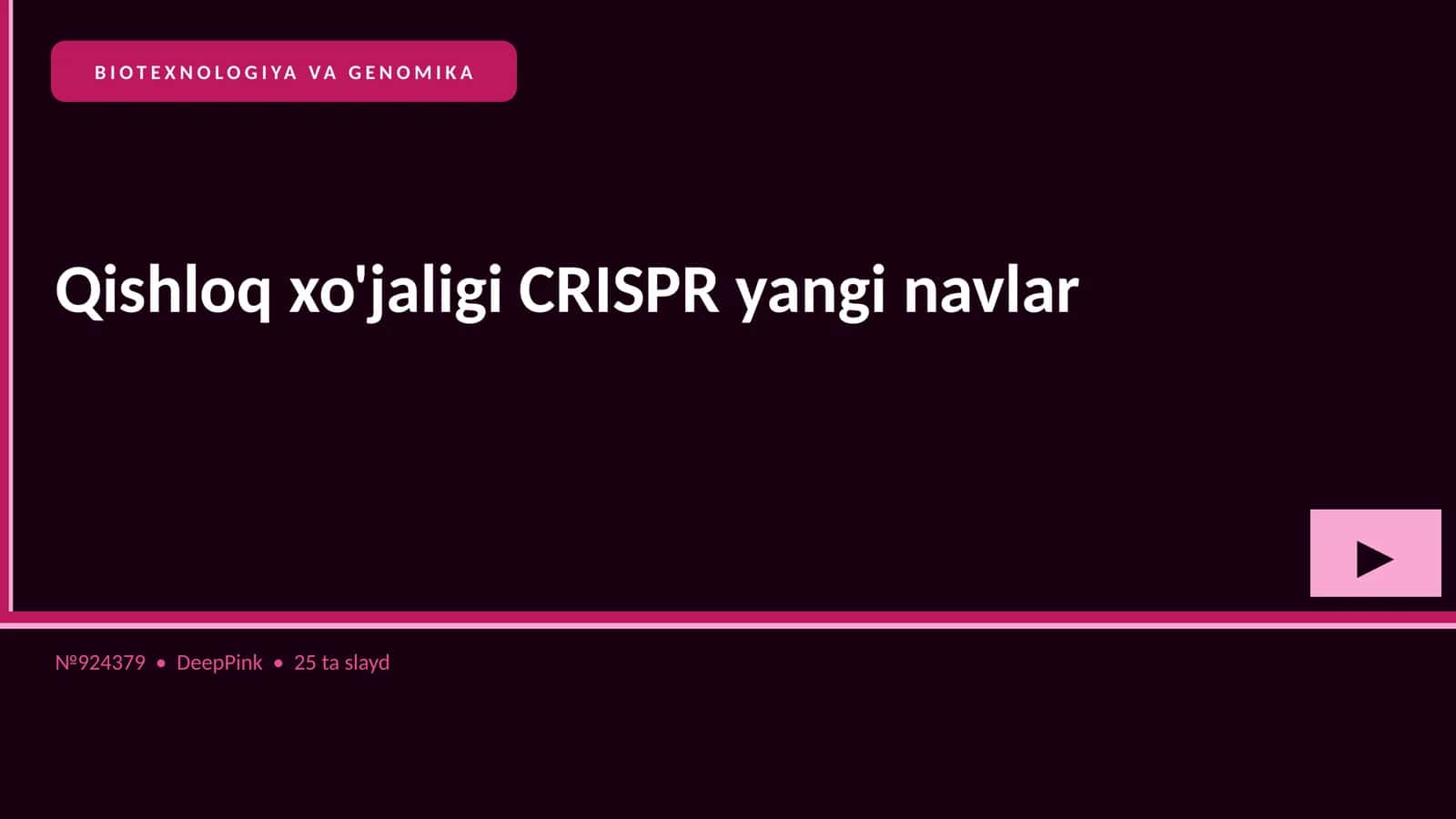 Qishloq xo'jaligi CRISPR yangi navlar