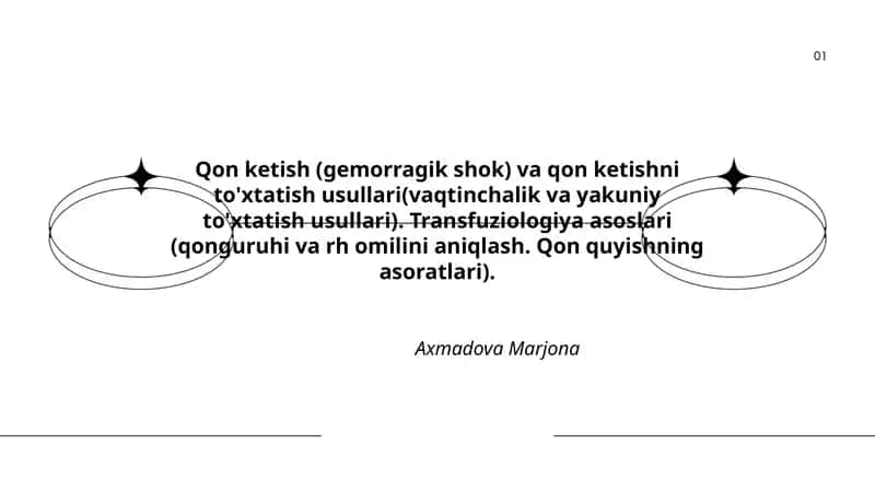 Qon ketishi va to'xtatish usullari