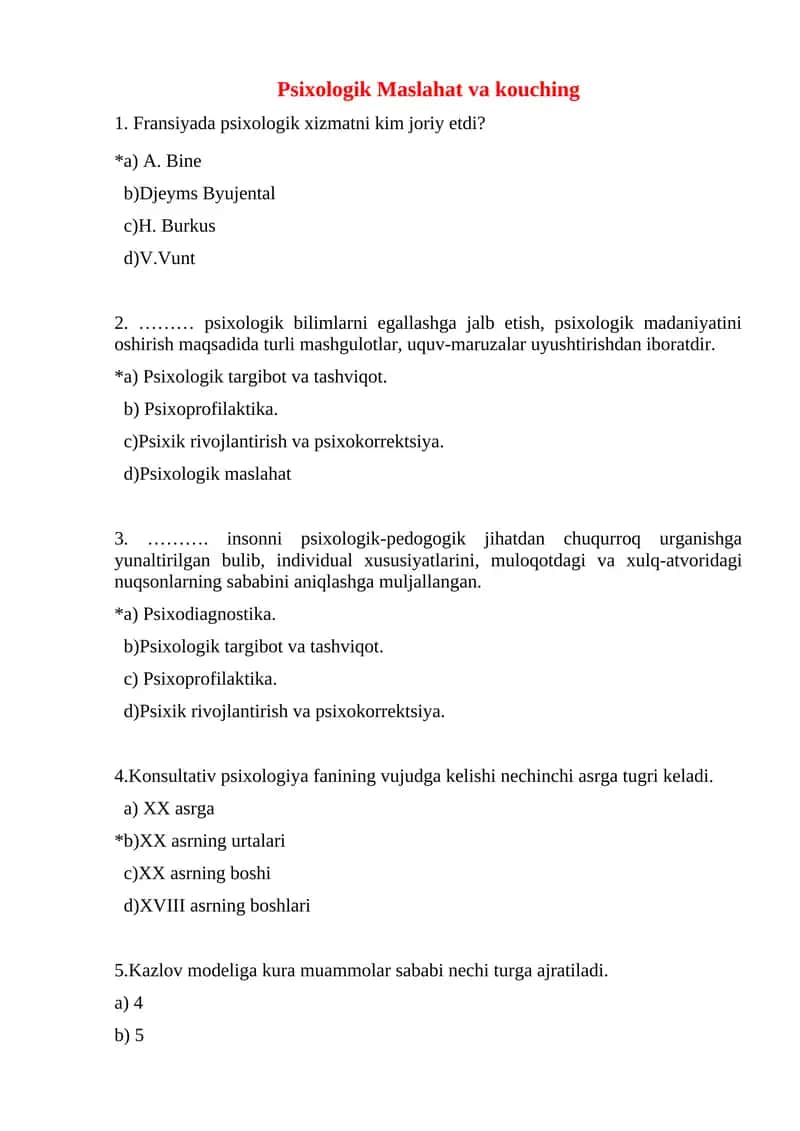 Psixologik Maslahat va kouching