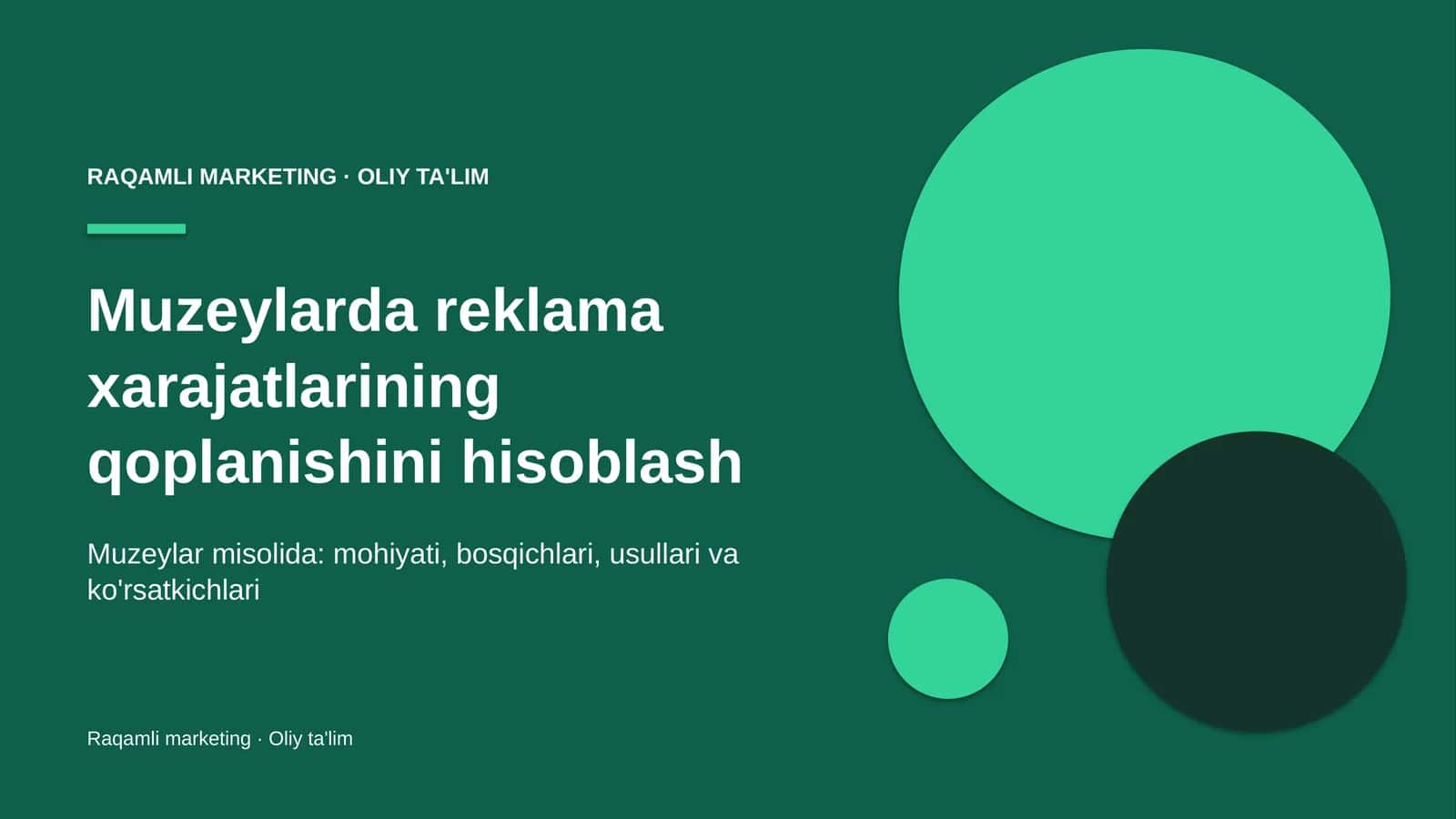 muzeylarda reklama xarajatlarining qoplanishini hisoblash 2063