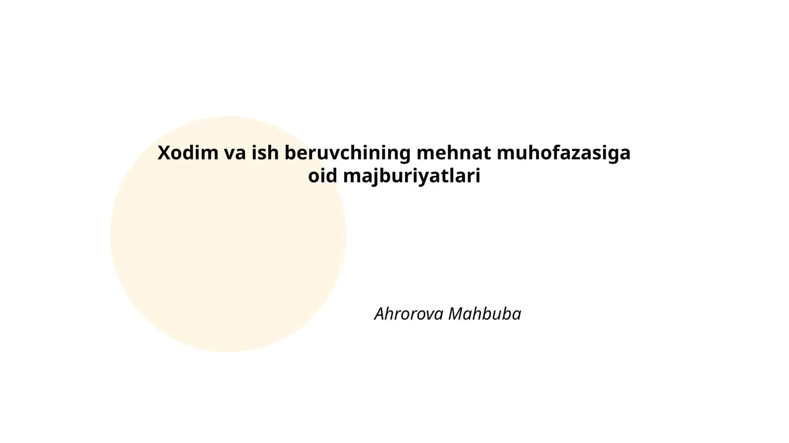 Mehnat muhofazasi bo'yicha qonuniy talablar