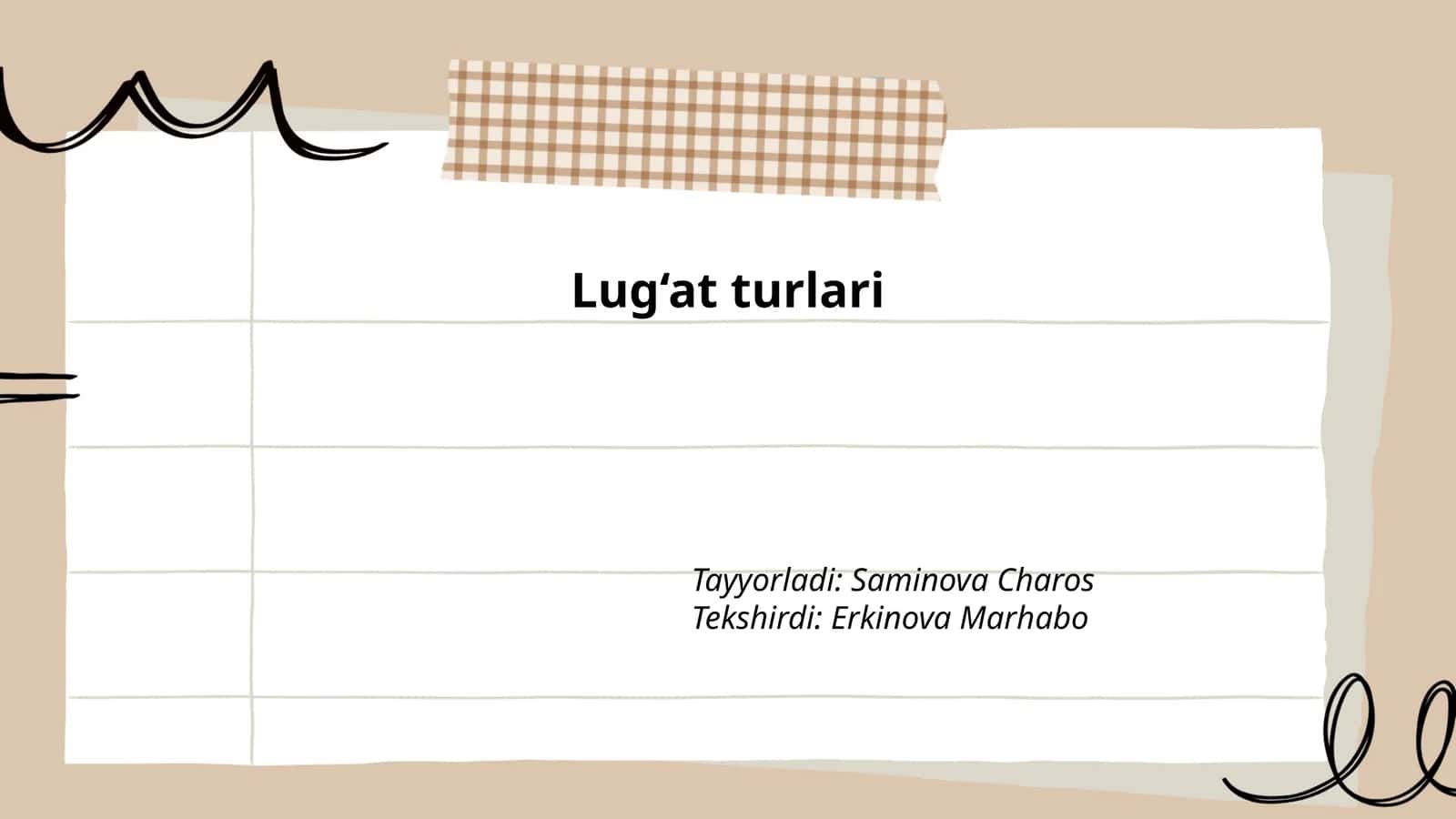 Lug‘at turlari