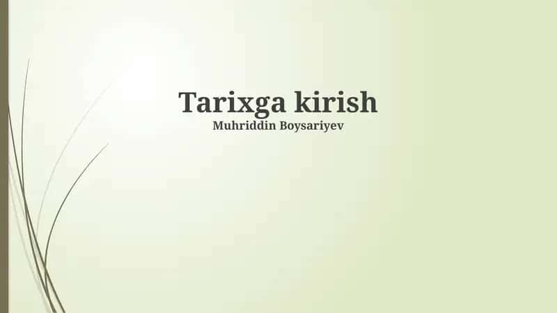 Tarixga kirish