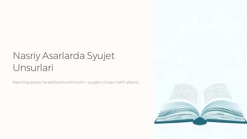 Nasriy Asarlarda Syujet Unsurlari