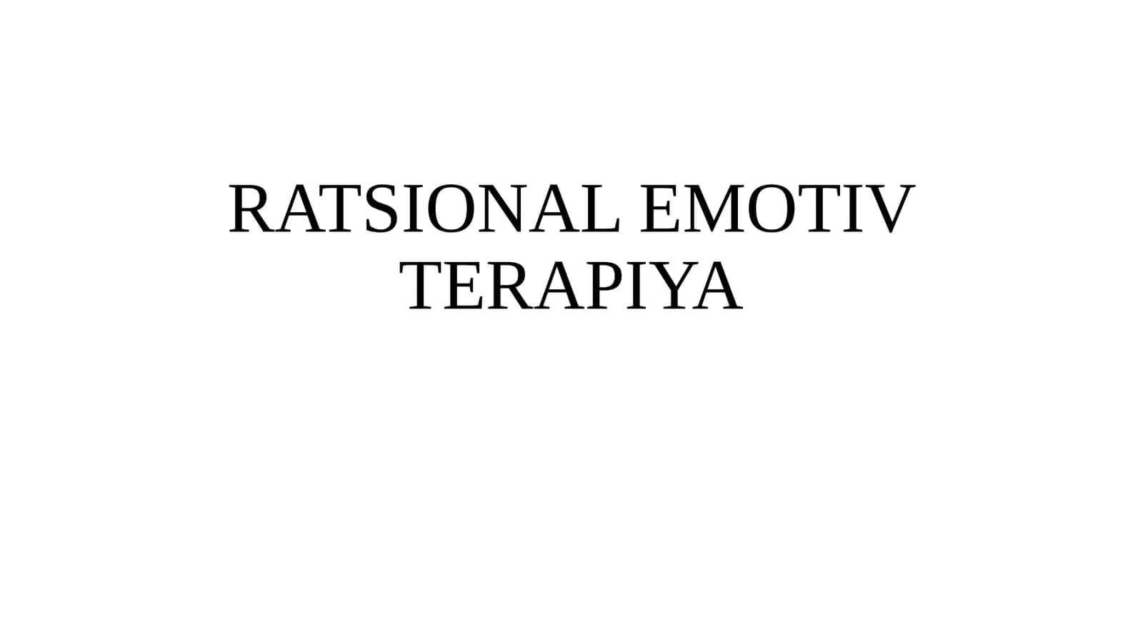 RATSIONAL EMOTIV TERAPIYA