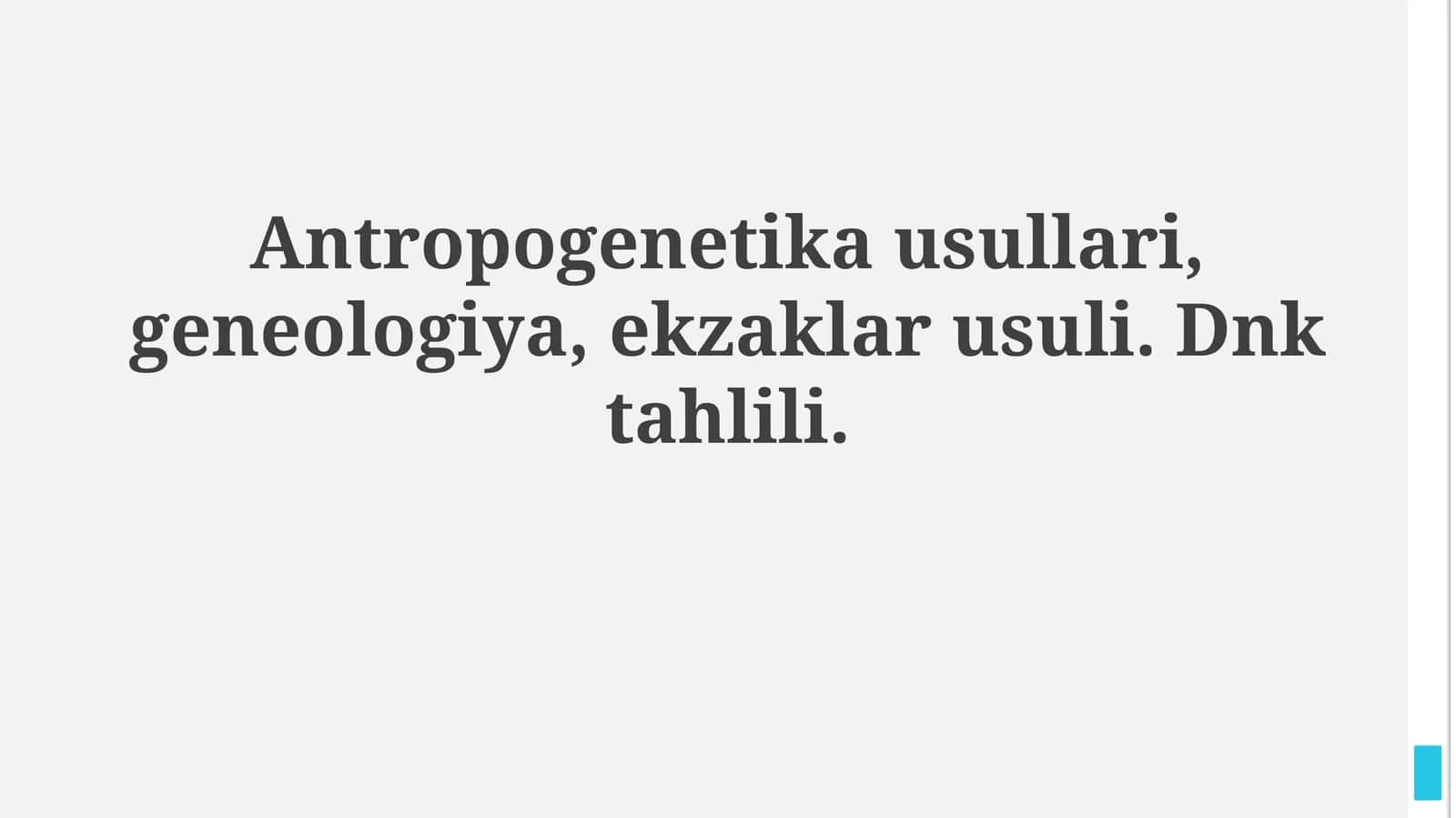 Antropogenetika usullari: Kirish