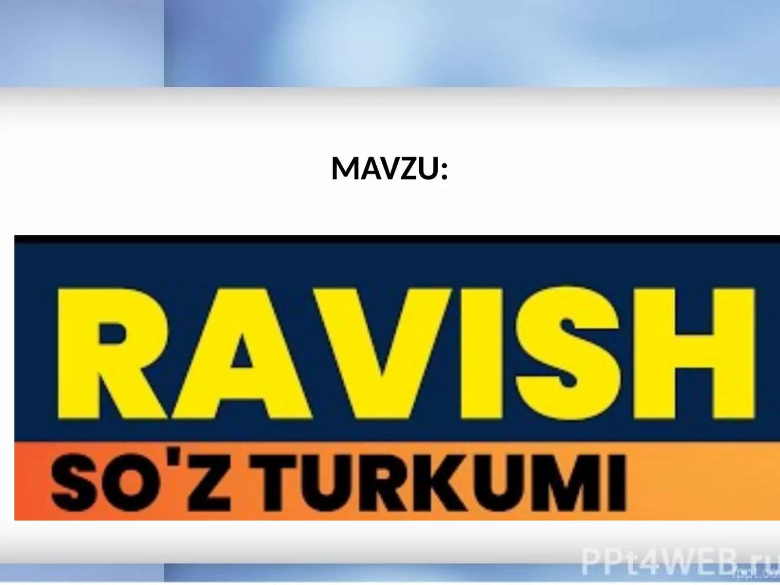 Ravish so'z turkumi