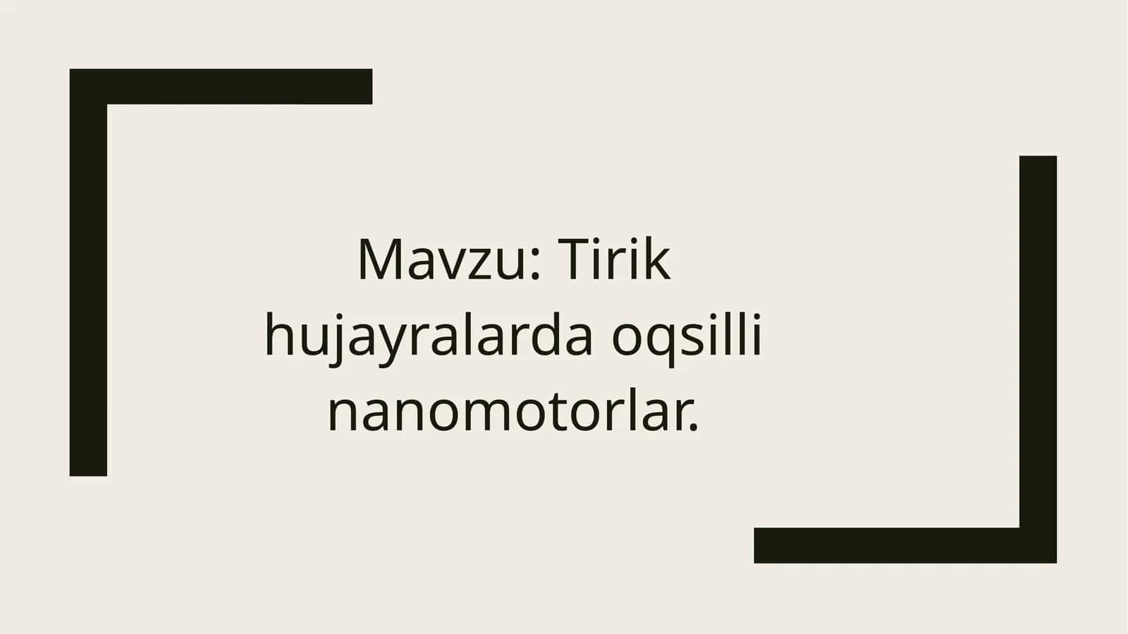 Tirik hujayralarda oqsilli nanomotorlar
