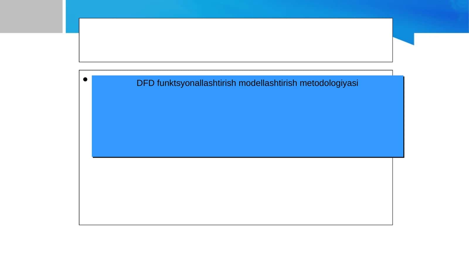 DFD funktsyonallashtirish modellashtirish metodologiyasi
