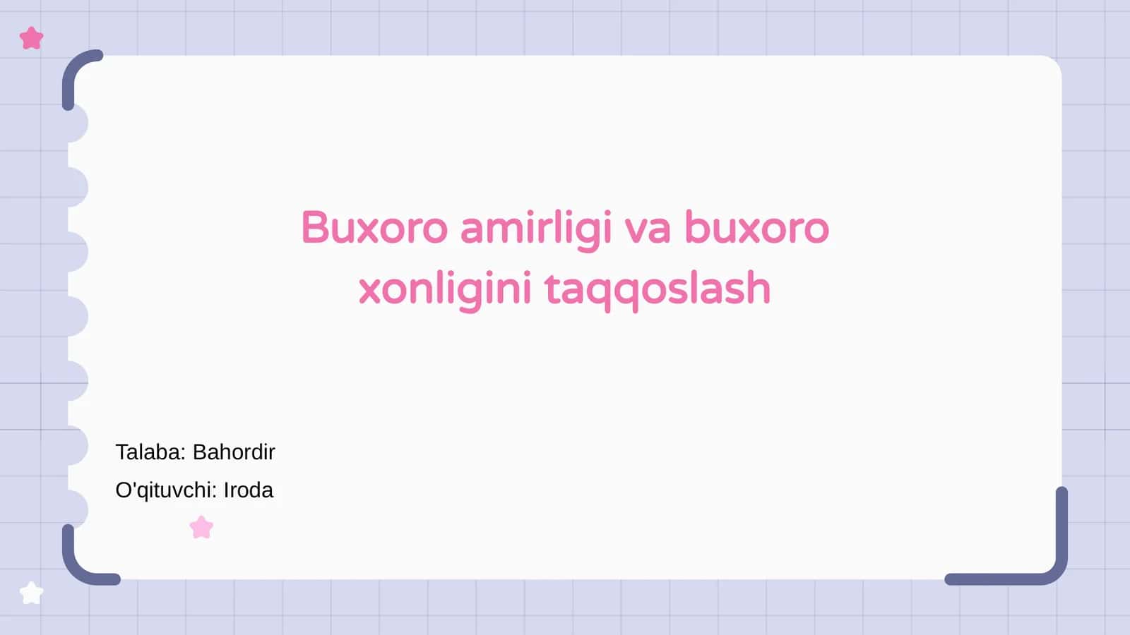 Buxoro amirligi va buxoro xonligini taqqoslash
