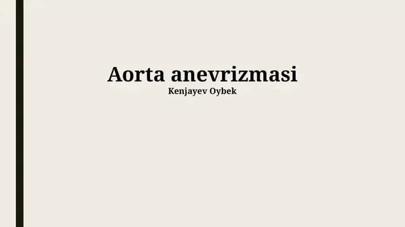 Aorta anevrizmasi