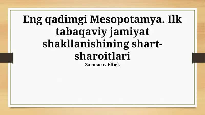 Davlatning shakllanishi