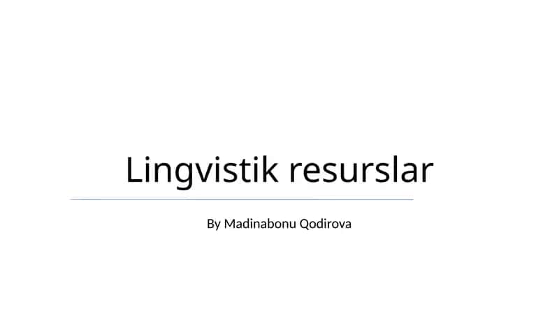 Til Resurslari turlari