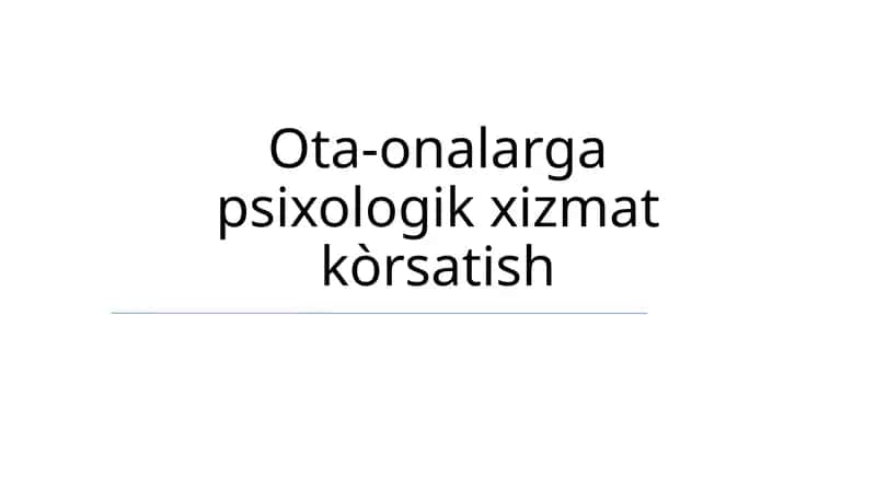 Oilaviy Psixologik Yordam