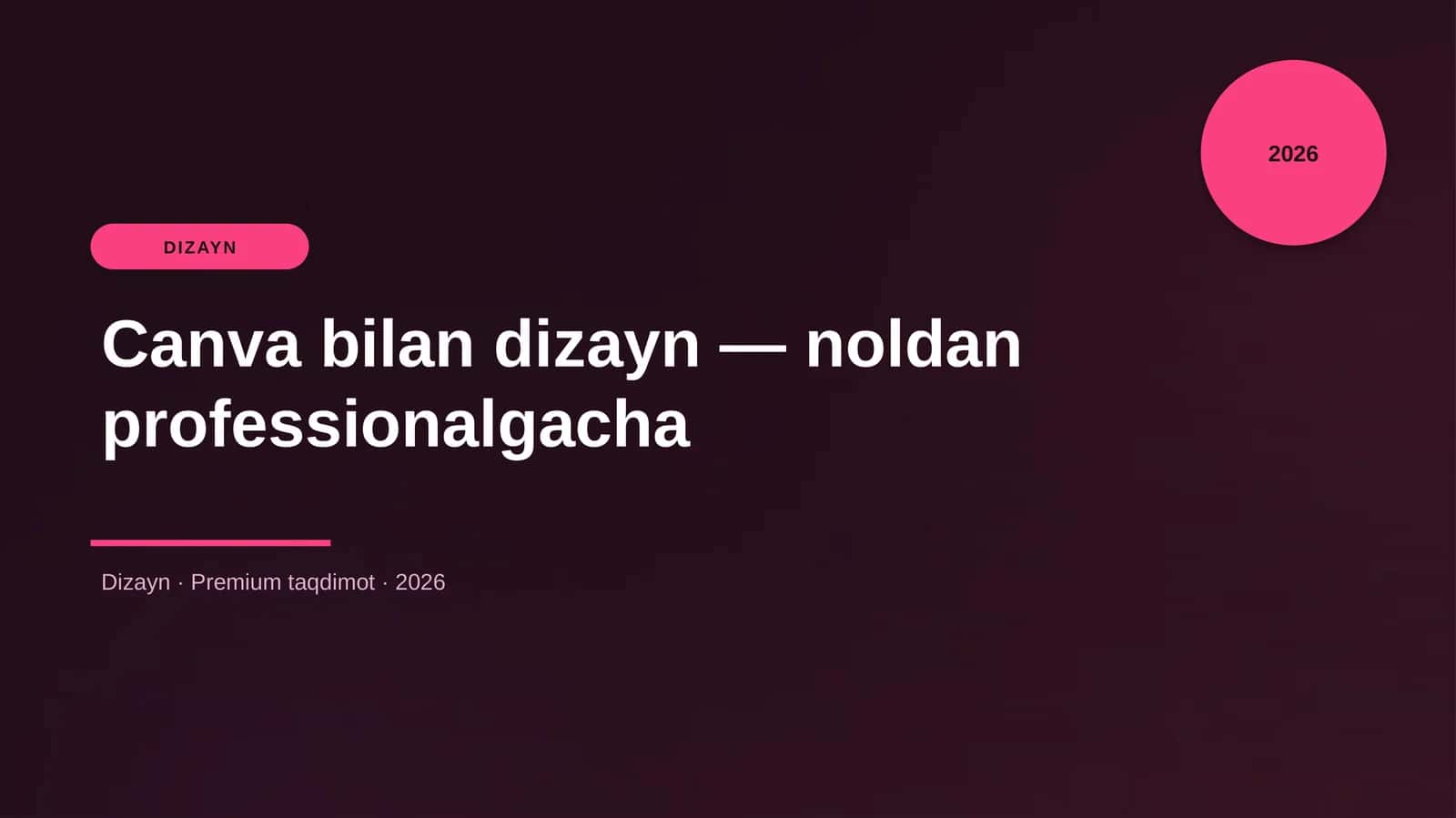 Canva bilan dizayn — noldan professionalgacha