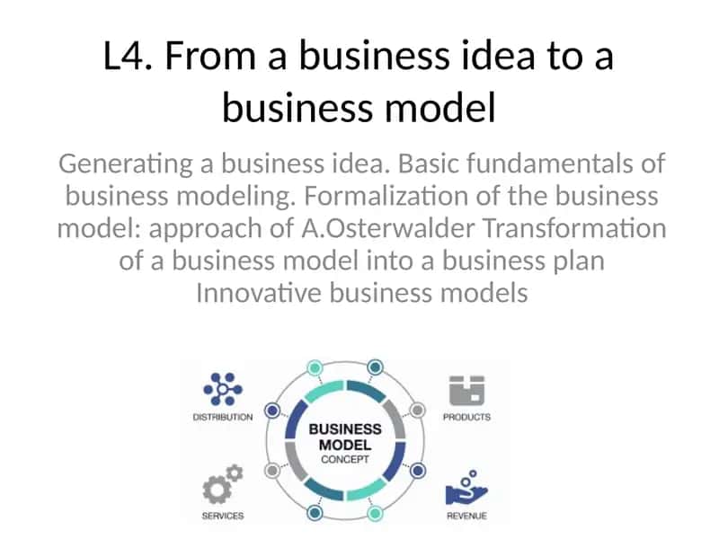From a business idea to a business model