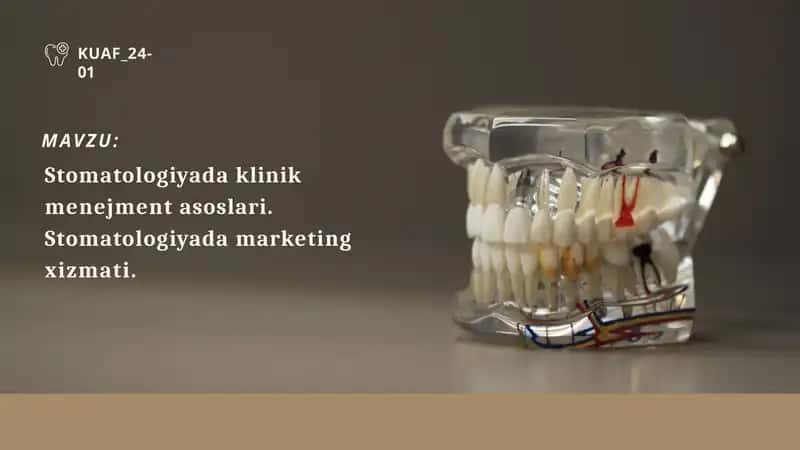 Stomatologiyadaklinikmenejmentasoslari