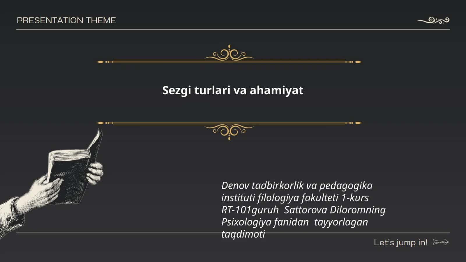 Sezgi turlari va ahamiyat