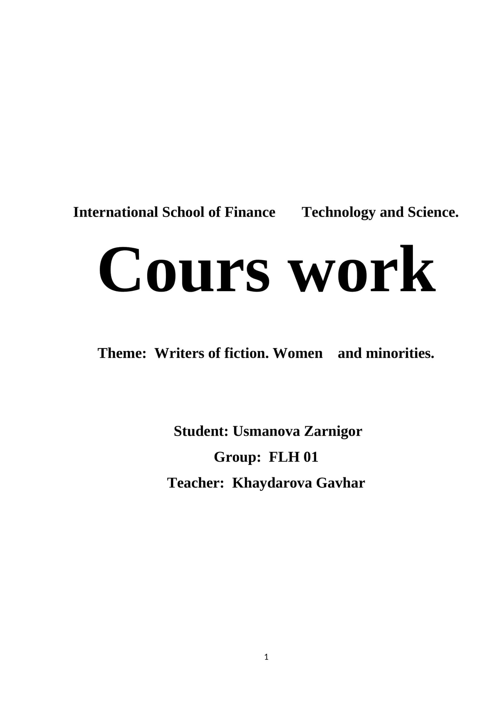 Cours work