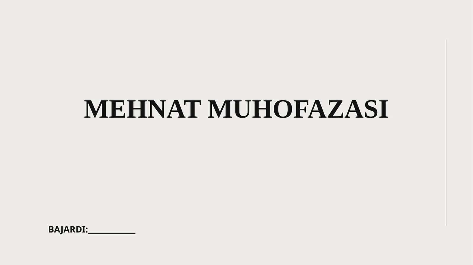 MEHNAT MUHOFAZASI