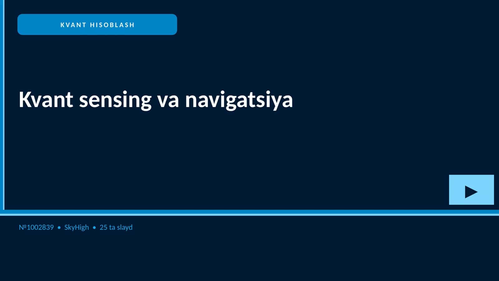 Kvant sensing va navigatsiya