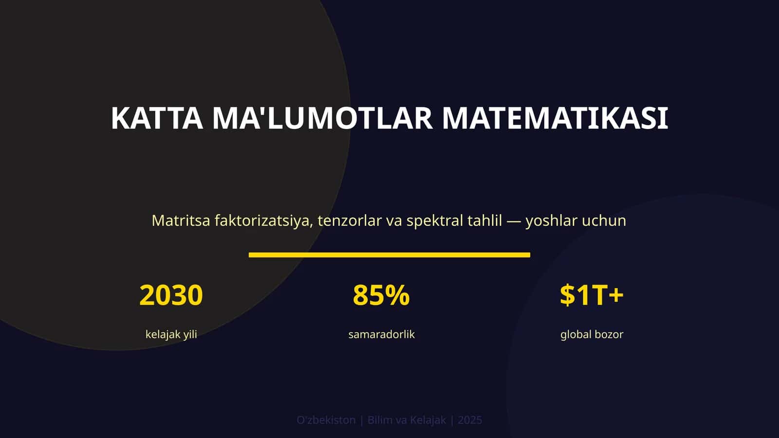 KATTA MA'LUMOTLAR MATEMATIKASI
