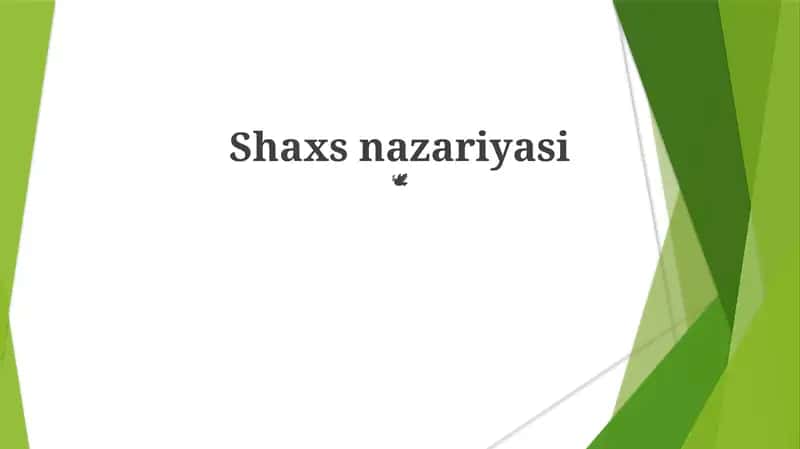 Shaxs nazariyasi