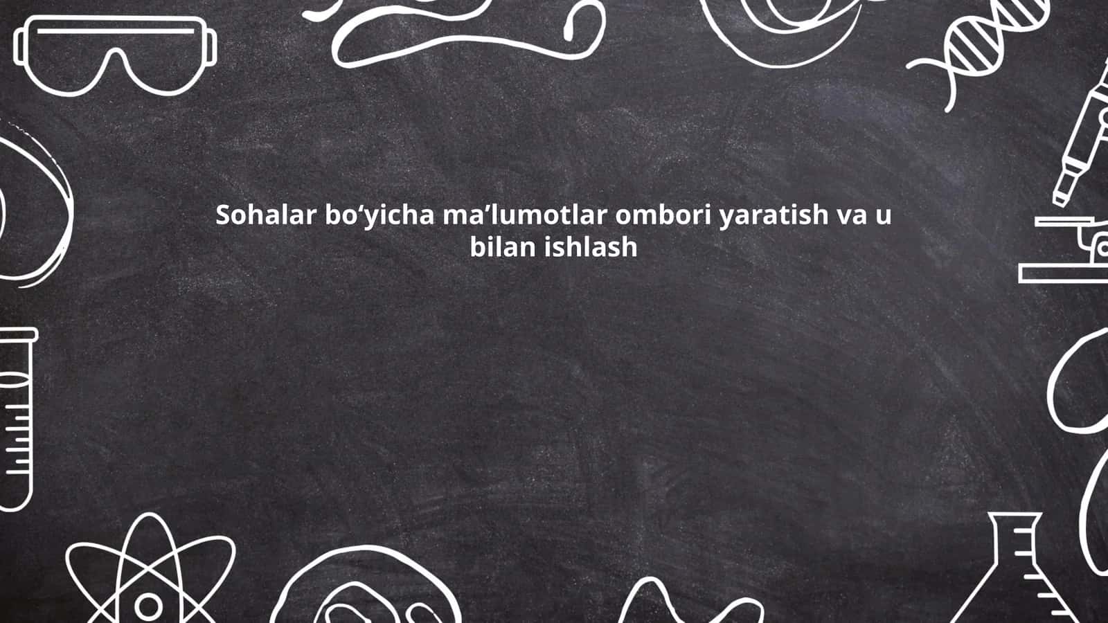 Maʼlumotlar ombori yaratish va ishlash