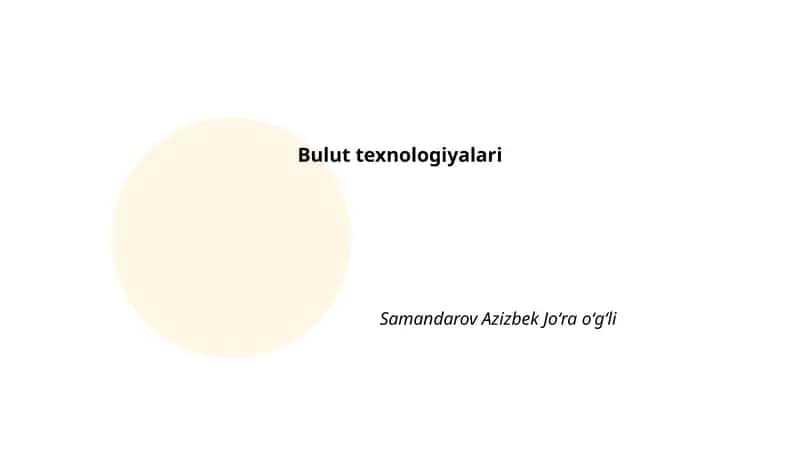 Bulut texnologiyalari