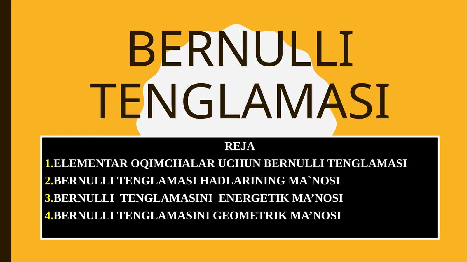 BERNULLI TENGLAMASI