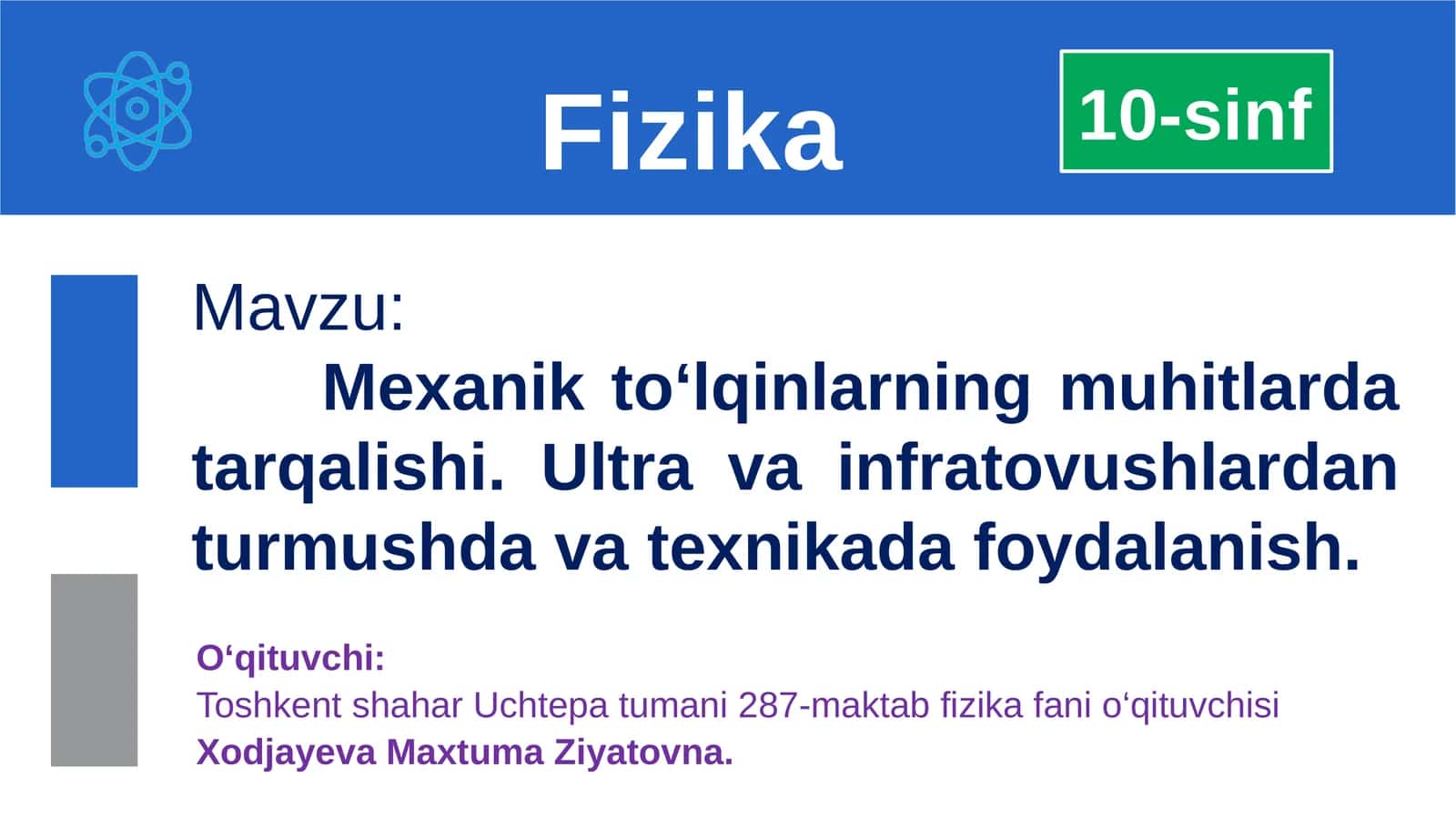 Fizika: To‘lqinlar