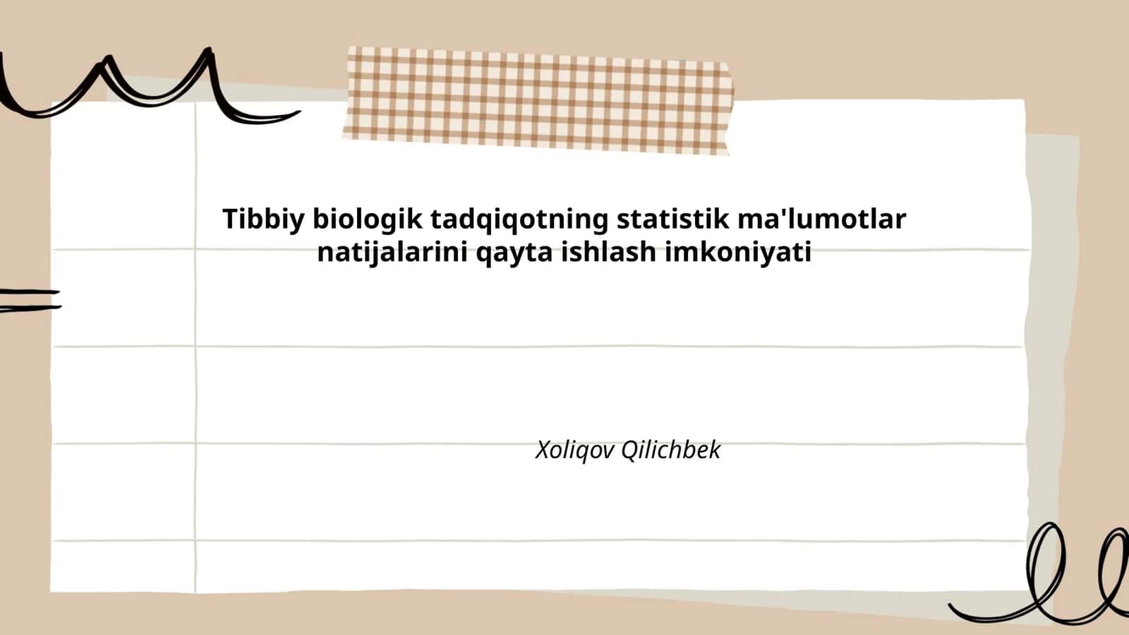Tibbiy biologik tadqiqotning statistik ma'lumotlar natijalarini qayta ishlash imkoniyati